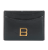 Balenciaga Hourglass Card Holder, £130, Accessories, Black, Leather, Front view